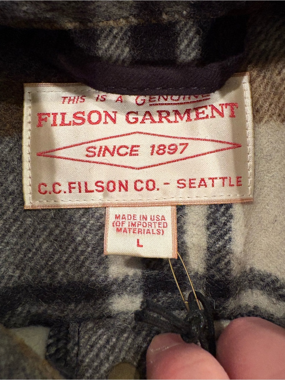 Filson mackinaw wool work jacket Large USA made - Picture 4 of 4